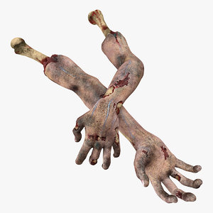 3D model scary zombie hands