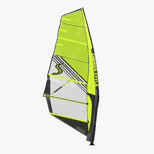 windsurf mast sail surfing 3D model