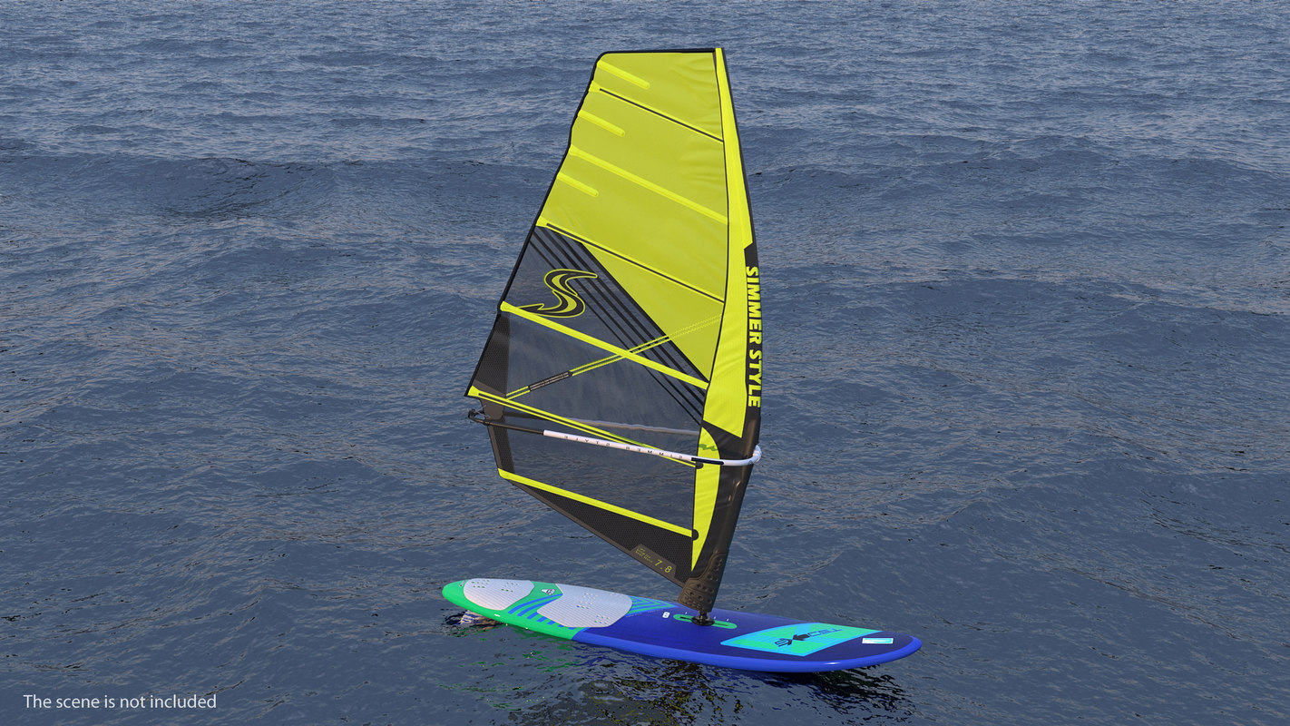 Windsurf mast sail surfing 3D model TurboSquid 1443809