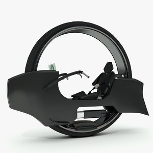 wheel motorcycle sci-fi concept 3D model