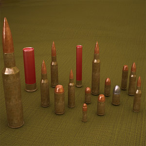 3D bullets cartridge model