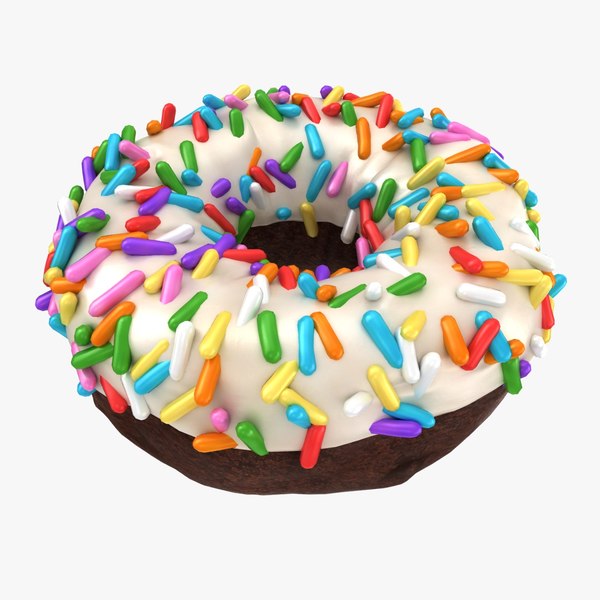 3d Realistic Vanilla Sprinkle Donut Turbosquid