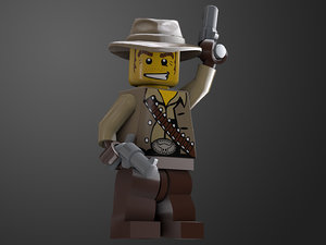 rigged ready cowboy lego character 3D model