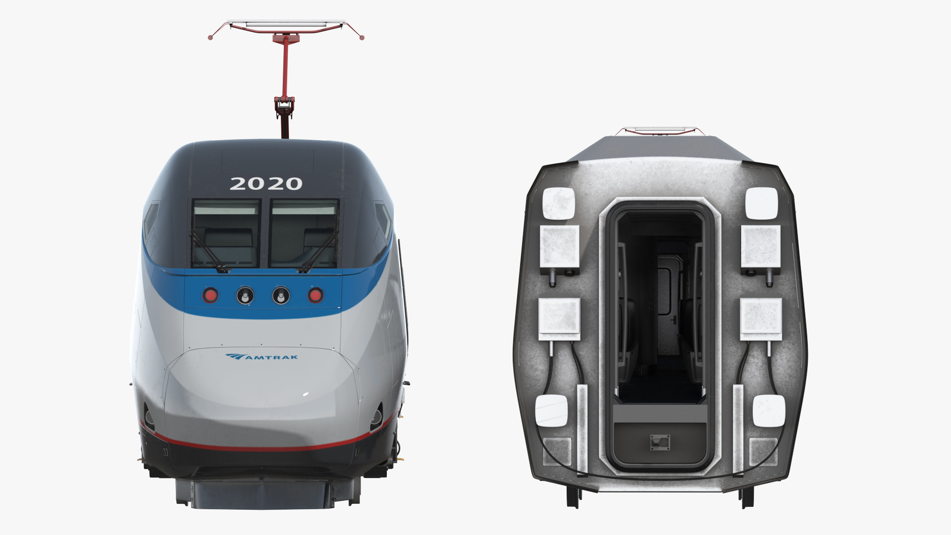 amtrak acela特快列车索具3d模型