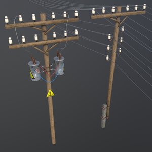 set electric poles model