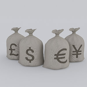 3D money bag model