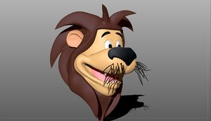 3D model cartoon lions head