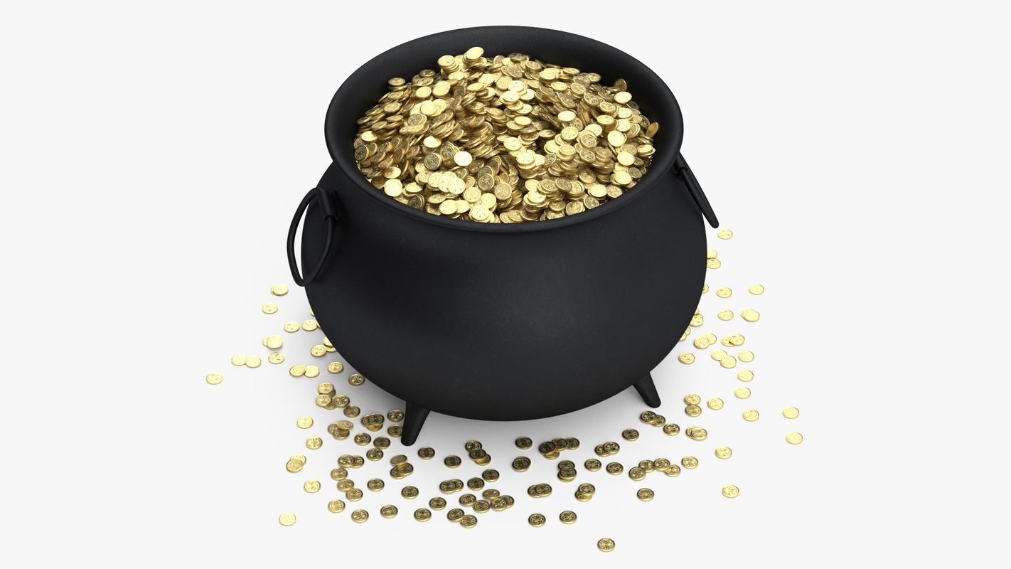 3d model of cauldron gold coins