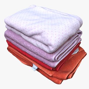 pile towels 3D