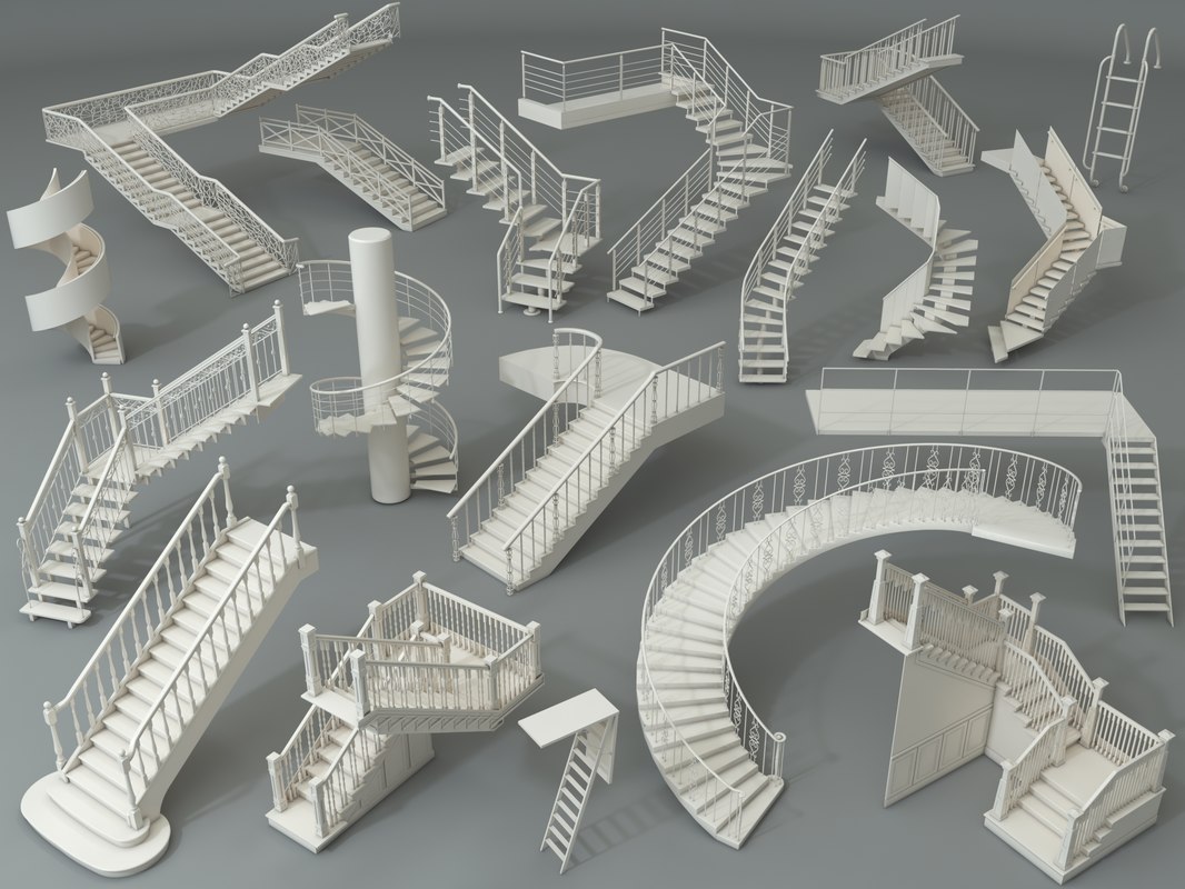 3D staircase stairs architecture model TurboSquid 1444249