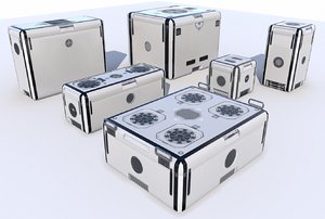 3D futuristic cargo storage crate