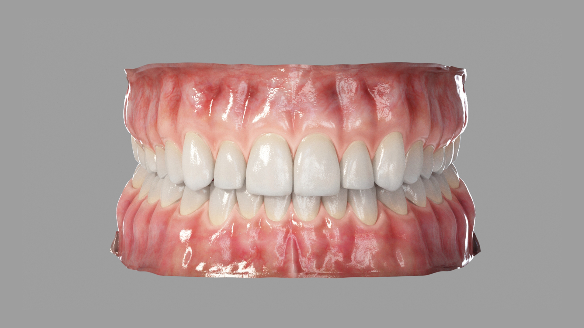逼真的人类口腔牙齿舌头索具3d模型