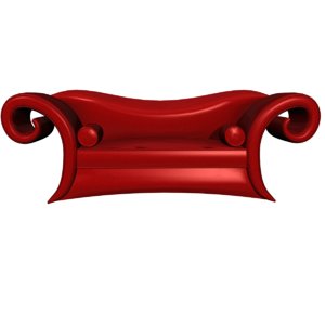 3D canap cuir rouge