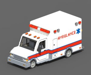 voxel ambulance 3D model