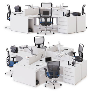3D model office workspace las