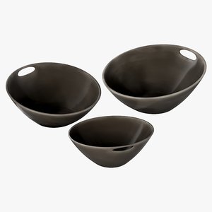 3D realistic bowls angel grey