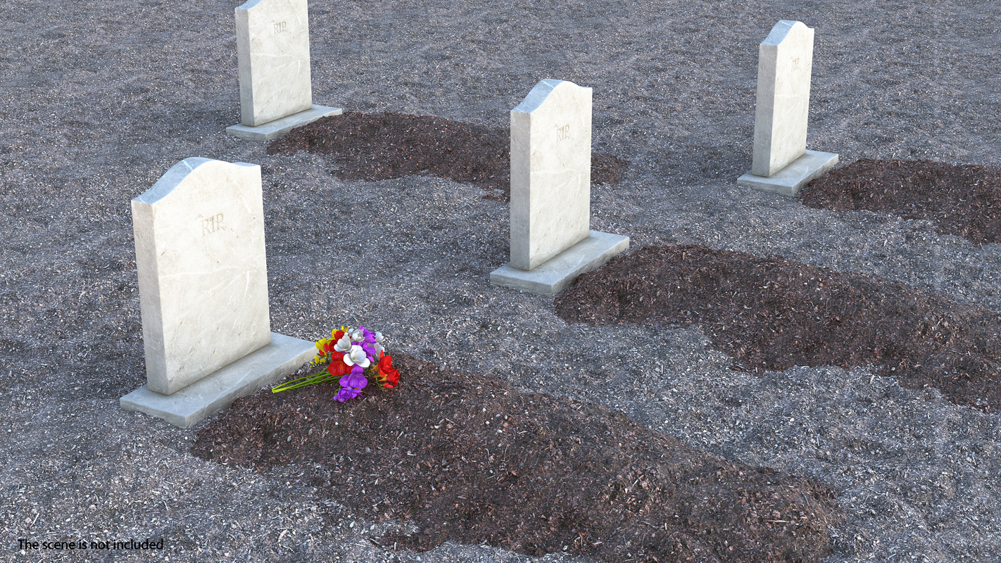 3D marble headstone grave model - TurboSquid 1445534