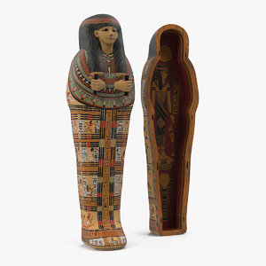 egyptian sarcophagus gold 3D model