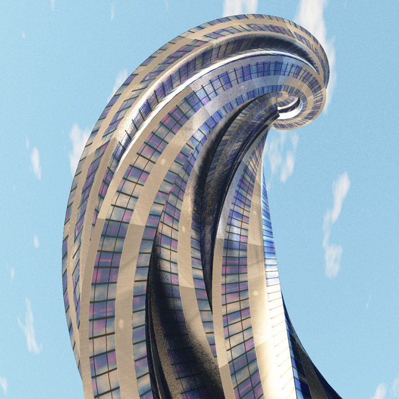 Spiral tower futuristic building 3D model TurboSquid 1444878