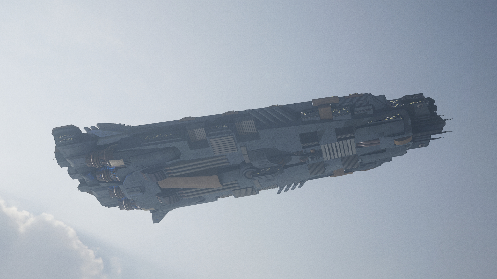 科幻母舰太空船3d模型