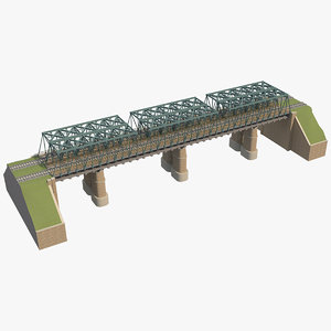 bridge rail railway 3D model