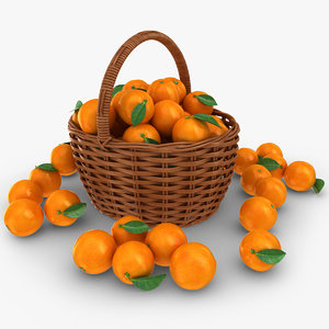 3D realistic orange basket model