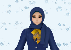 3D hijab girl model