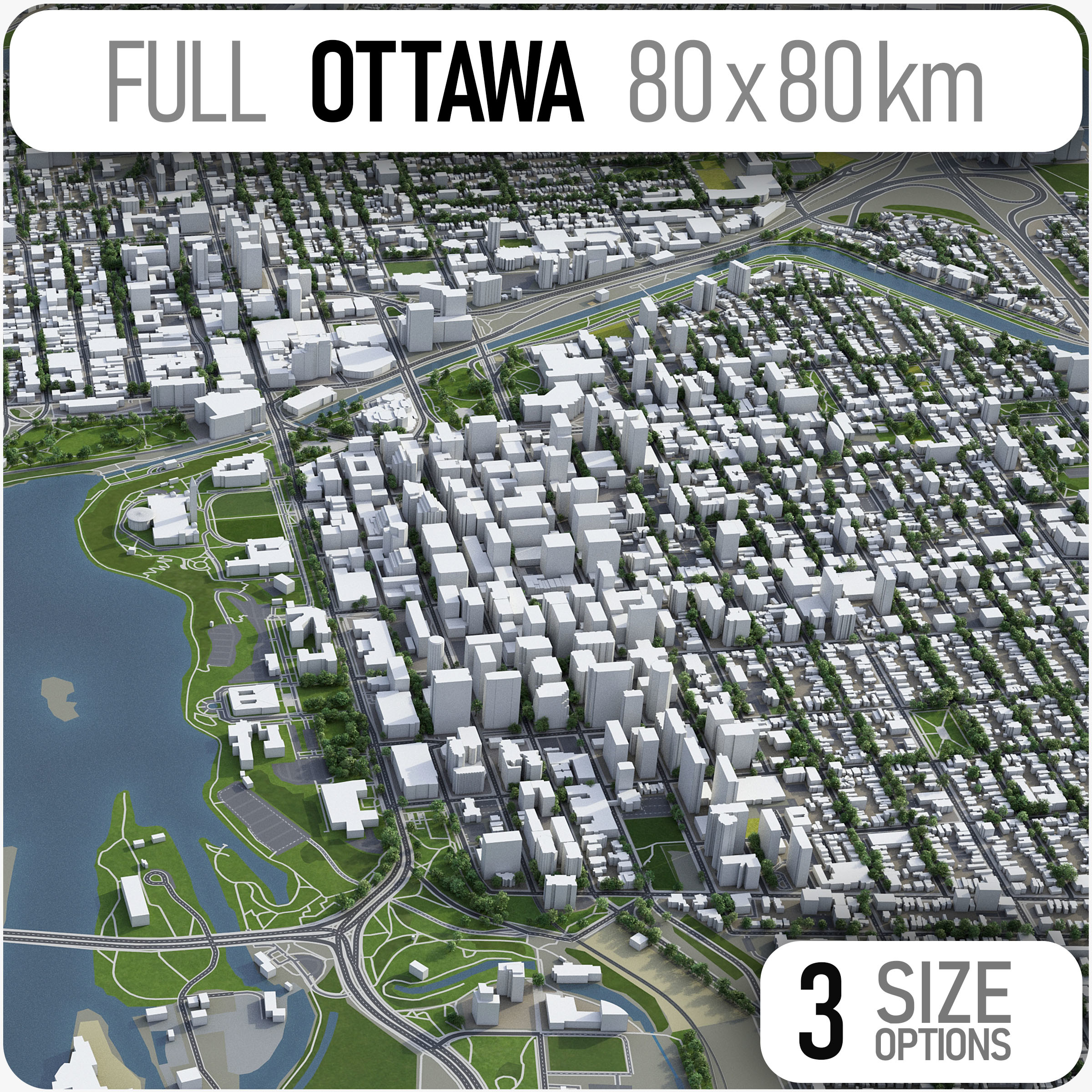 Ottawa Vollstandige Sammlung Von Stadten Und Vororten 3d Modell