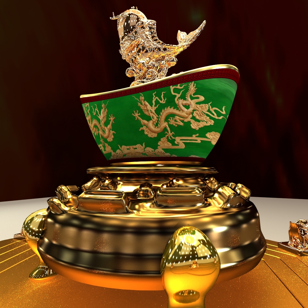 中国金元宝鱼3D模型 - TurboSquid 1445315