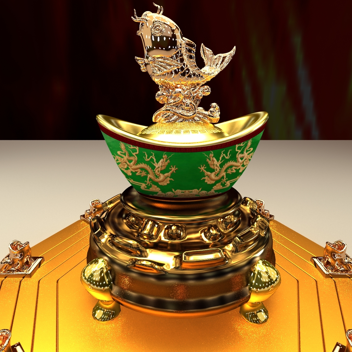 中国金元宝鱼3D模型 - TurboSquid 1445315