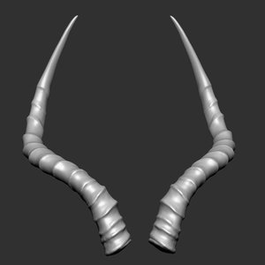 3D impala antelope horns