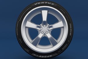 3D wheel rim tire model