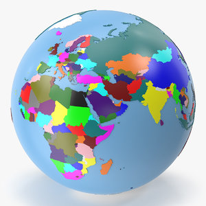 3D globe earth geopolitical model