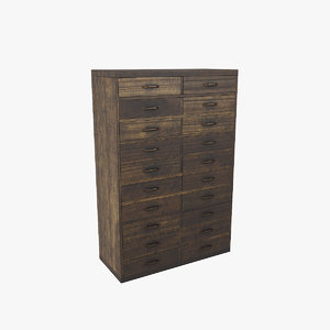 3D model wood cabinet v1