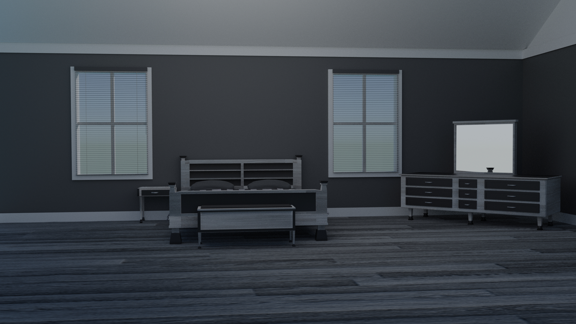 kostenlos Schlafzimmerset aus grauem Holz 3D-Modell - TurboSquid 1445846
