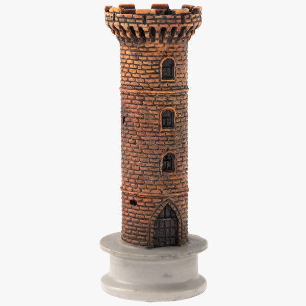 3D chess piece rook black model