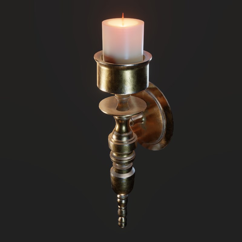Wall candle holder old 3D model TurboSquid 1446024