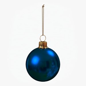 christmas ball blue glossy 3D model