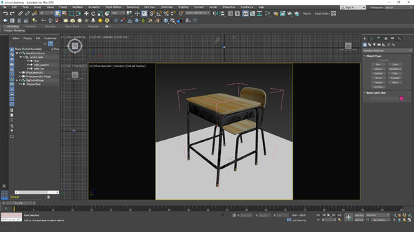 Школьная парта 3д модель