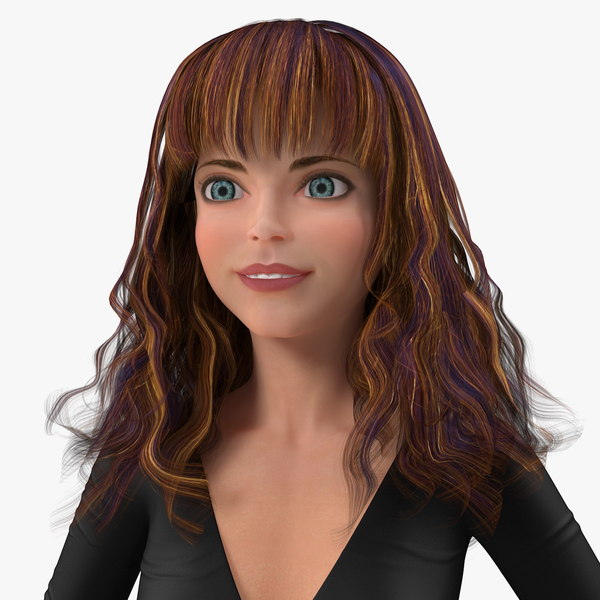 cartoon young girl youth 3D