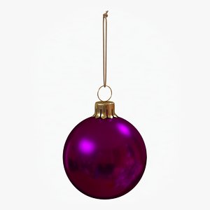 3D christmas ball purple glossy