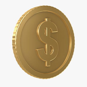 3d dollar coin model