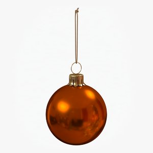 christmas ball orange glossy 3D model