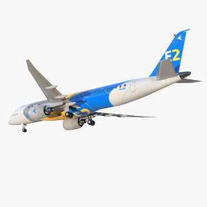 embraer e-jet e190-e2 jet 3D model