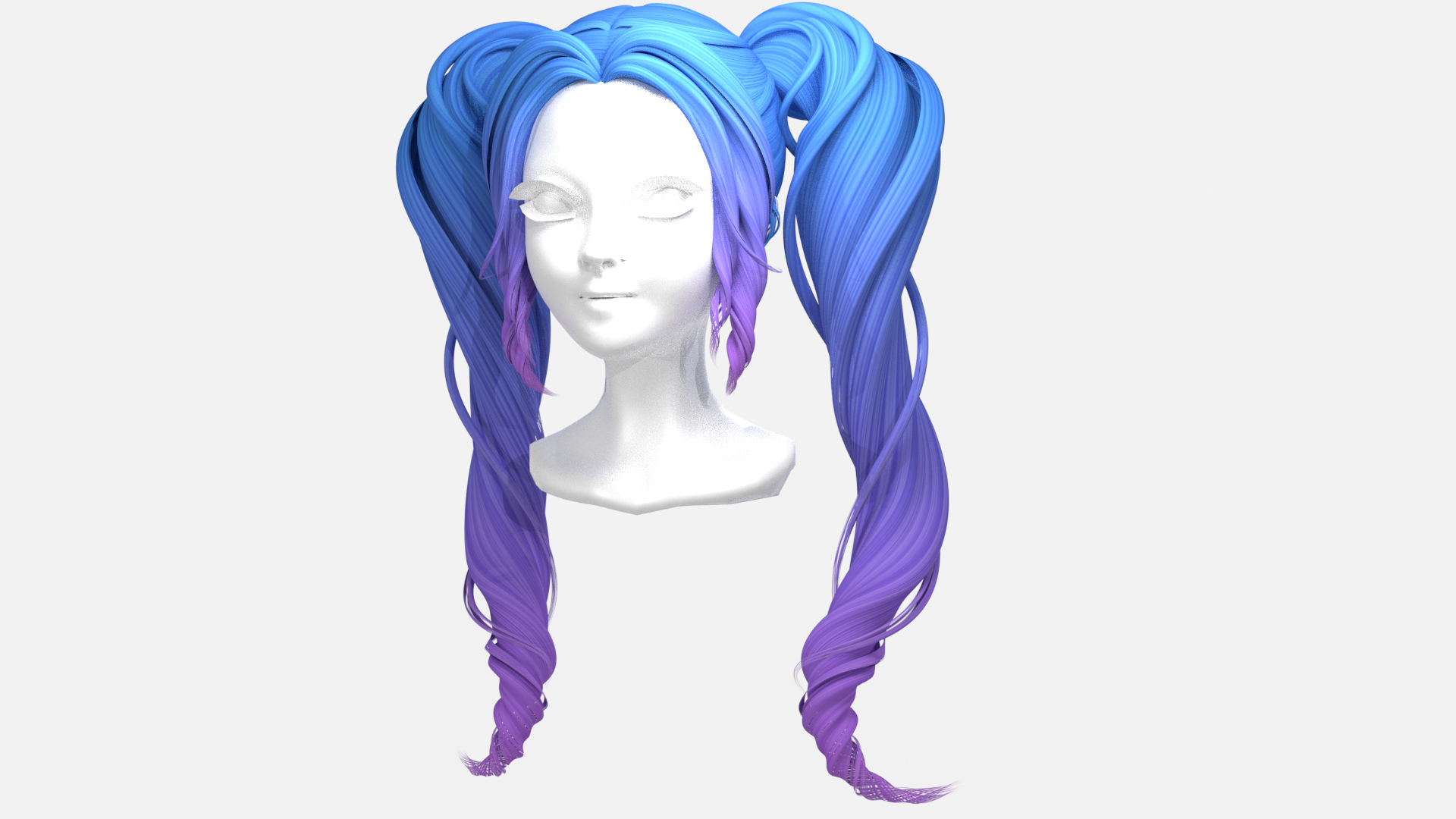 Wigs Fairy Pigtails Hair 3d Model Turbosquid 1446800