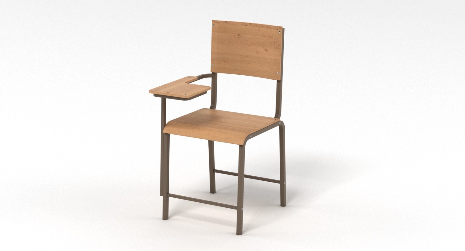 School classroom chair 3D model TurboSquid 1446770