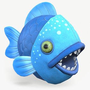3D model piranha fish toy