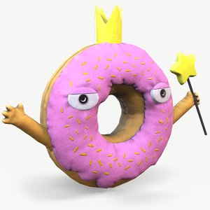 crowned donut toy 3D model