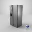 3D model realistic fridge classic doors