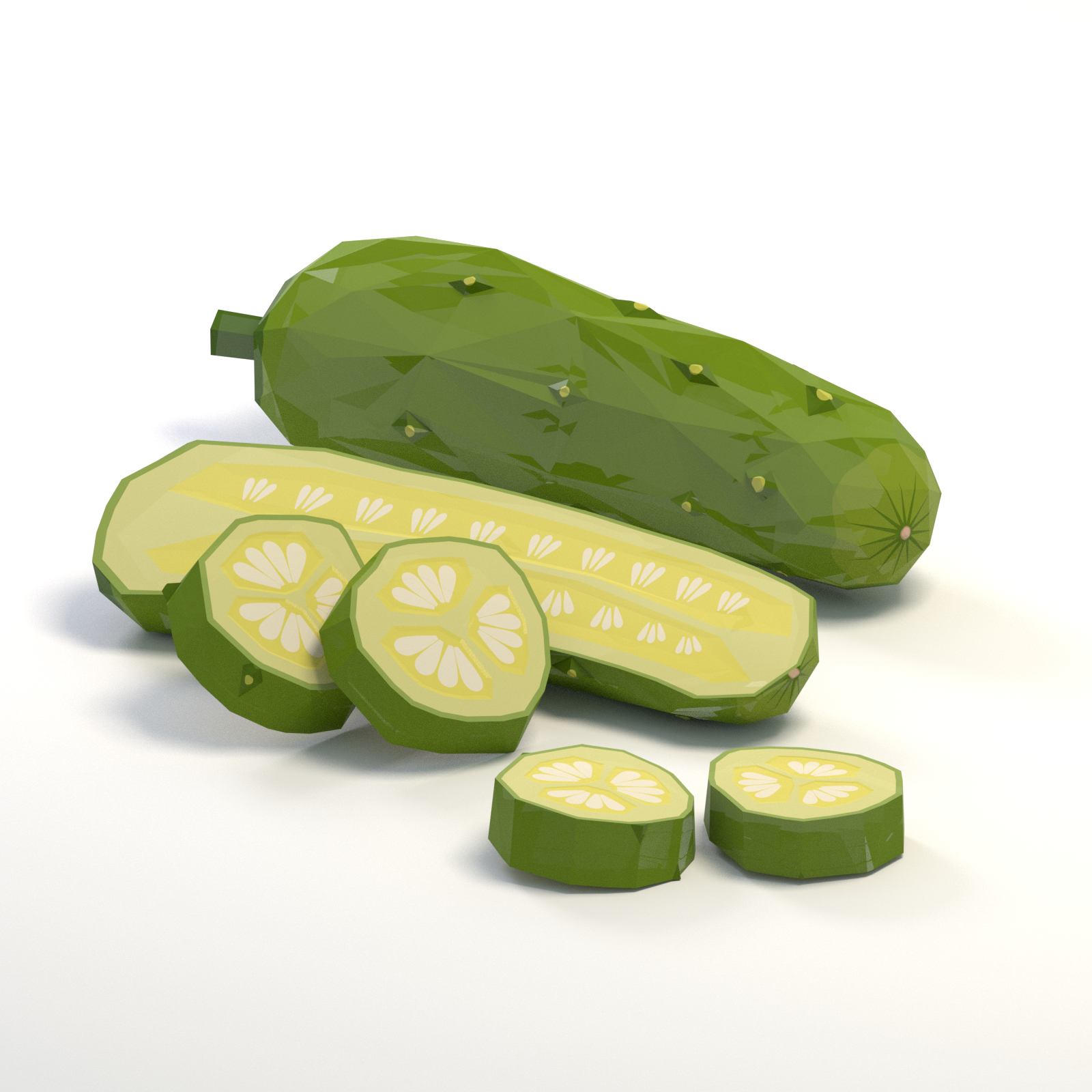 Cucumber cartoon 3D model - TurboSquid 1447071